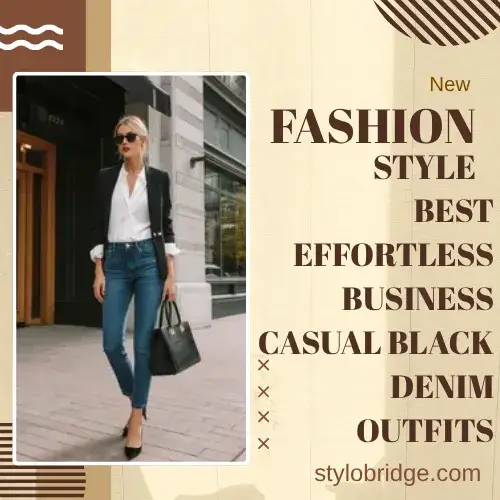 Best Effortless Business Casual Black Denim Outfits